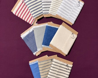Ticking, Denim, Canvas and Cotton strips for Journals, Ephemera