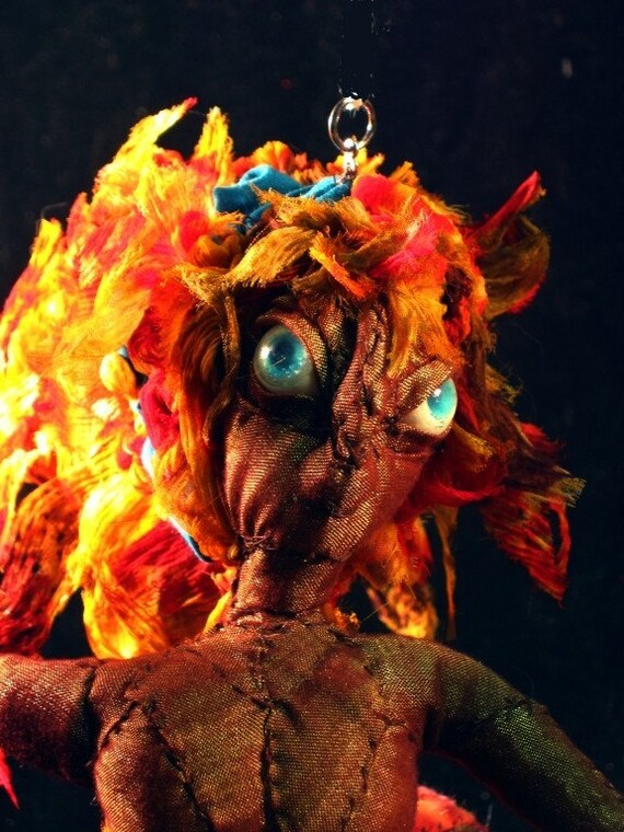 OOAK Art Doll LURI soft sculpture water demon mermaid