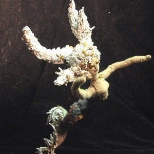 Custom soft Sculpture Mermaid fabric and beaded Art Doll image 3