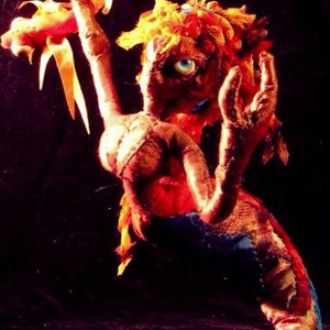 Custom soft Sculpture Mermaid fabric and beaded Art Doll image 5