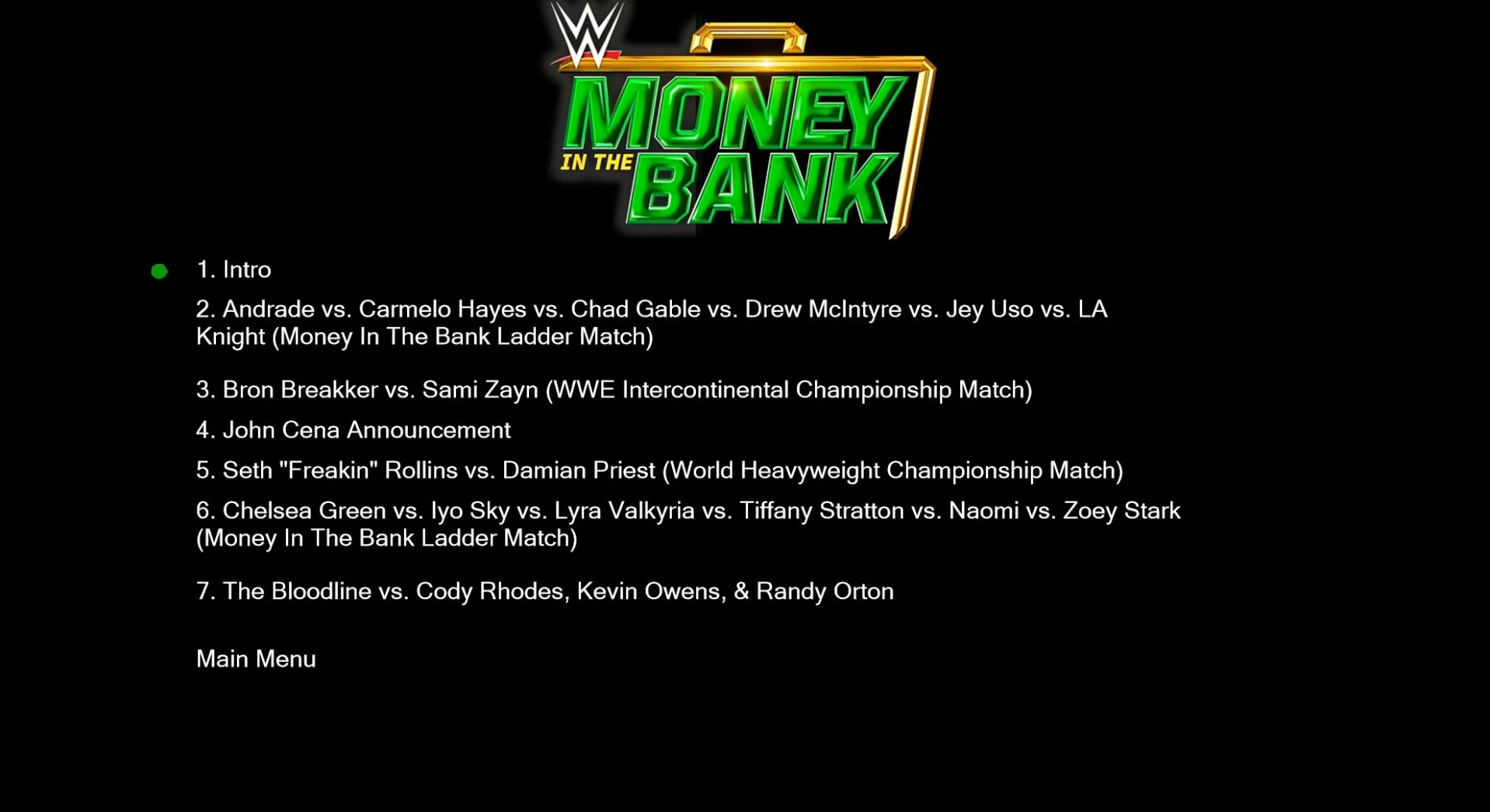 WWE Money in the Bank 2024 Blu Ray - Etsy
