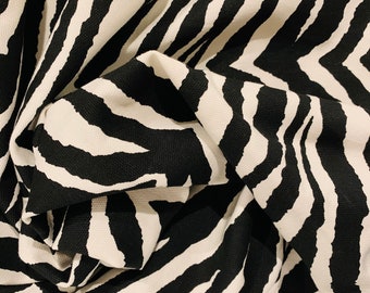 Zebra Stripe Home Dec Sewing Fabric 56” X 71” - Black White Fabric - Animal Print - Bold Material