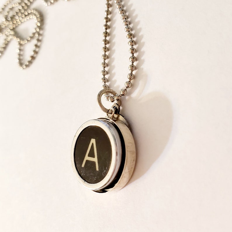 Antique Typewriter Sterling Key Necklace Pendant Etsy