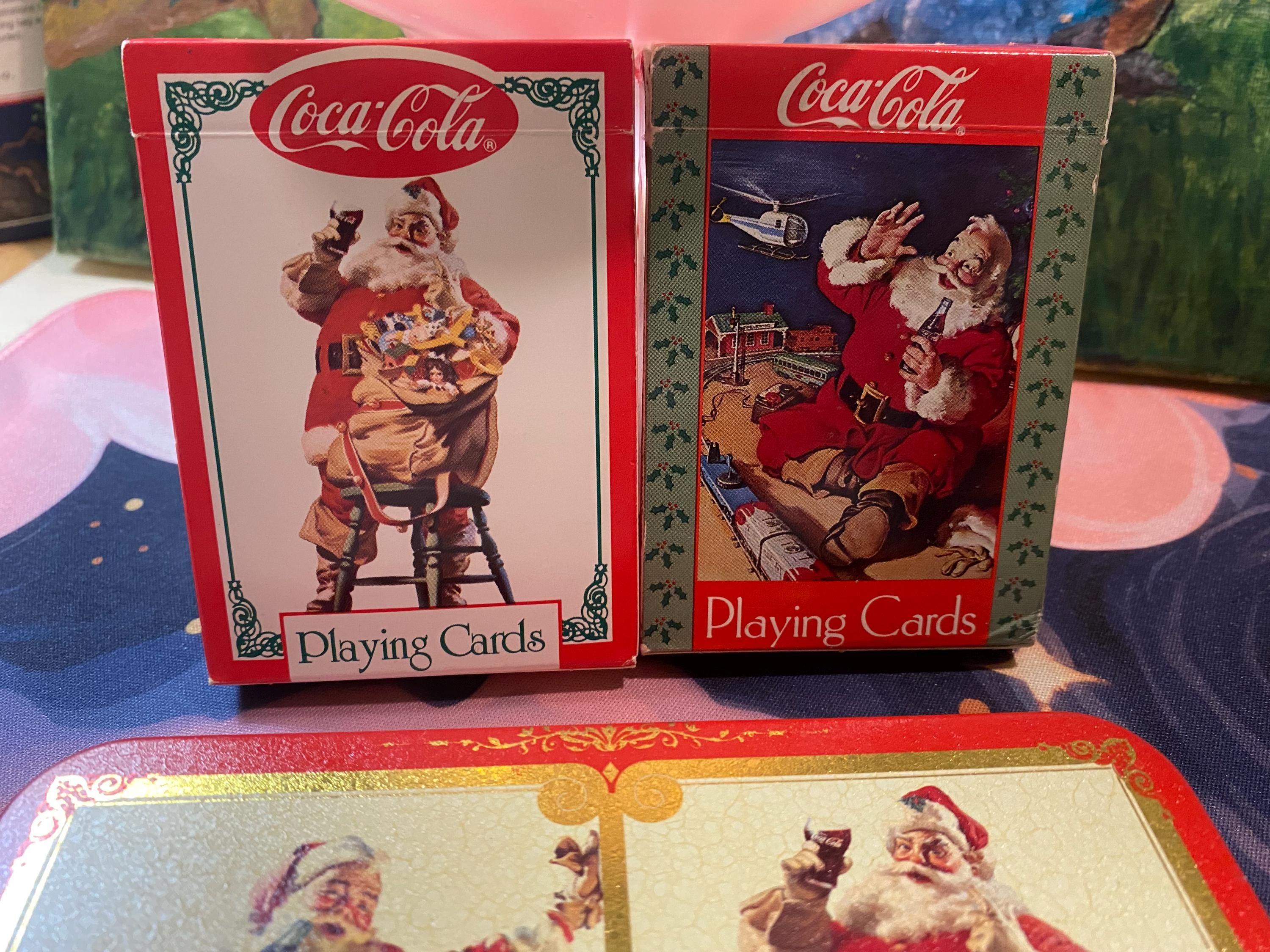 Vintage Santa Claus Coca-cola Playing Cards Tin – Holiday