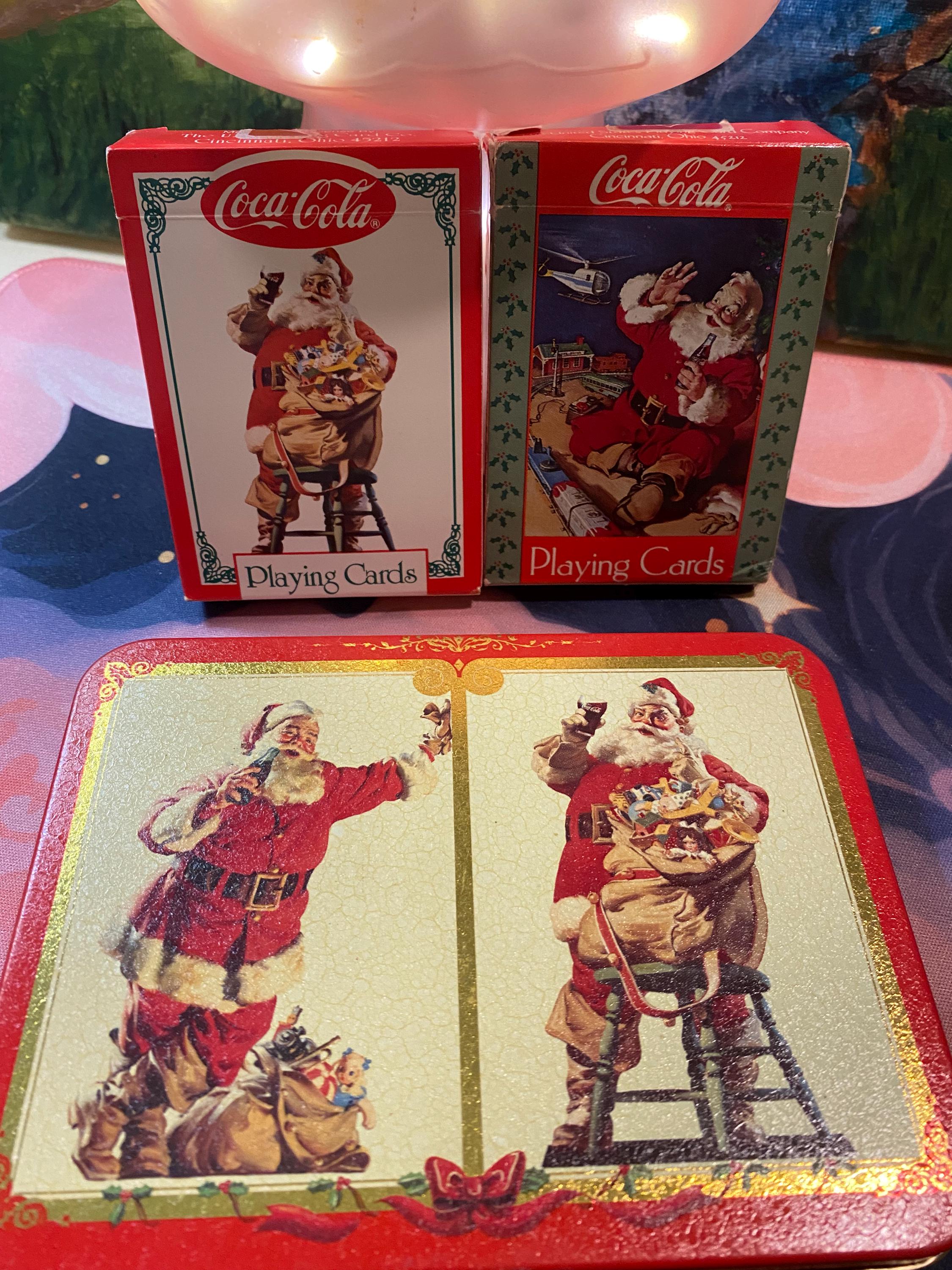 Vintage Santa Claus Coca-cola Playing Cards Tin – Holiday