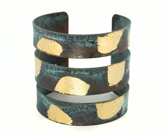 Brass Patina Cuff, Brass Cuff, Rustic Patina Cuff, Artisan Jewelry, TURQUOISE BRASS Cuff, BoHo Patina Cuff, Statement Cuff, Patina Jewelry