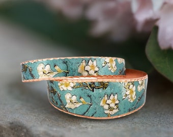 Copper Bracelet, Van Gogh Jewelry, Van Gogh ALMOND BLOSSOMS Cuff Bracelet, Van Gogh Jewelry, Van Gogh Cuff, Handmade Copper Art Cuff