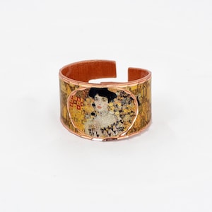 Klimt Adele Bloch Bauer Copper Ring: Adjustable Art Jewelry