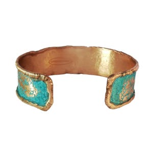 Handmade Verdigris Copper Cuff Bracelet: Rustic Patina, Adjustable Bild 9