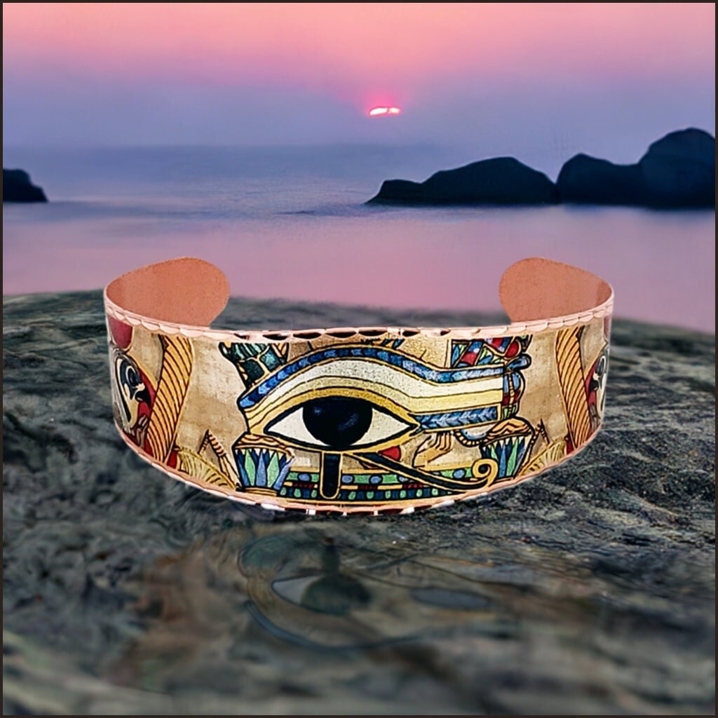 Egyptian Eye of Horus Copper Cuff Bracelet Copper Gifts Copper Art Cuff Copper Art Bracelet Copper Art Jewelry Etsy Australia