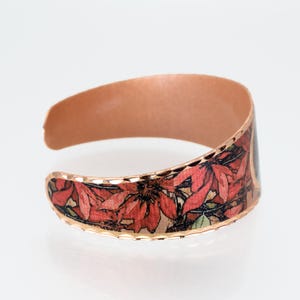 Alphonse Mucha Copper Cuff Bracelet: Ruby Art Nouveau Jewelry image 4