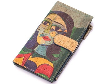 Cork Wallet, Portuguese Cork Wallet, Van Gogh PICASSO Wallet, Cork Wallet, Cork Accessories, Wallet, Zippered Cork Wallet