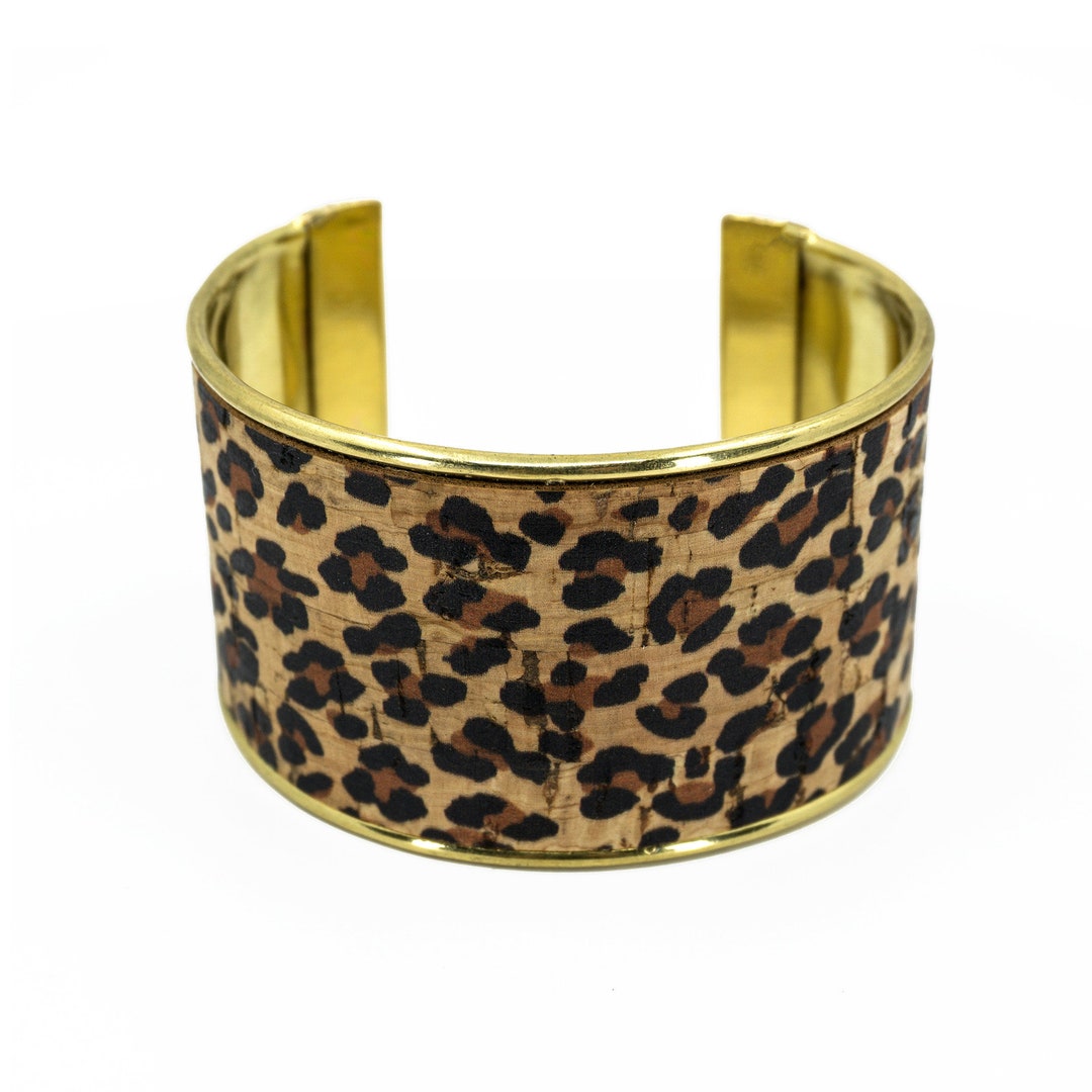 Cheetah Cuff Bracelet, Leopard Cuff Bracelet, Portugal Jewelry, Natural