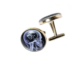 Gearhead Cufflinks: Handmade Bronze Art Cufflinks