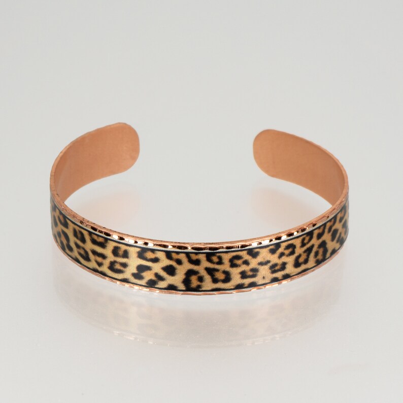 LEOPARD Print Copper Cuff Bracelet Leopard Print Art Etsy