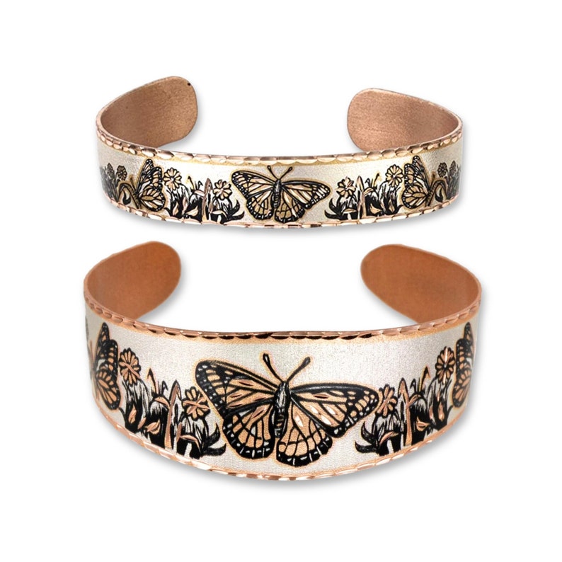 BUTTERFLY Copper Cuff Bracelet, Butterfly Jewelry Gifts, Butterfly Jewelry for Women, Butterfly Art Bracelet, Butterfly Jewelry for Women image 3