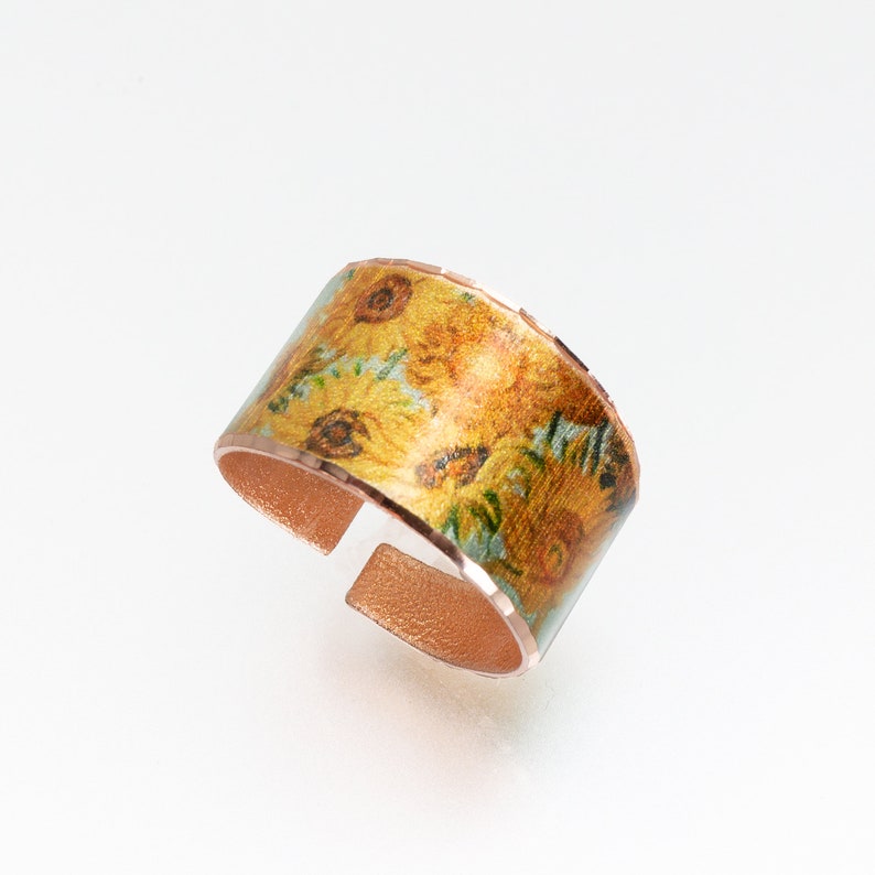 COPPER Ring Van Gogh Ring Sunflowers Copper Art Ring Etsy