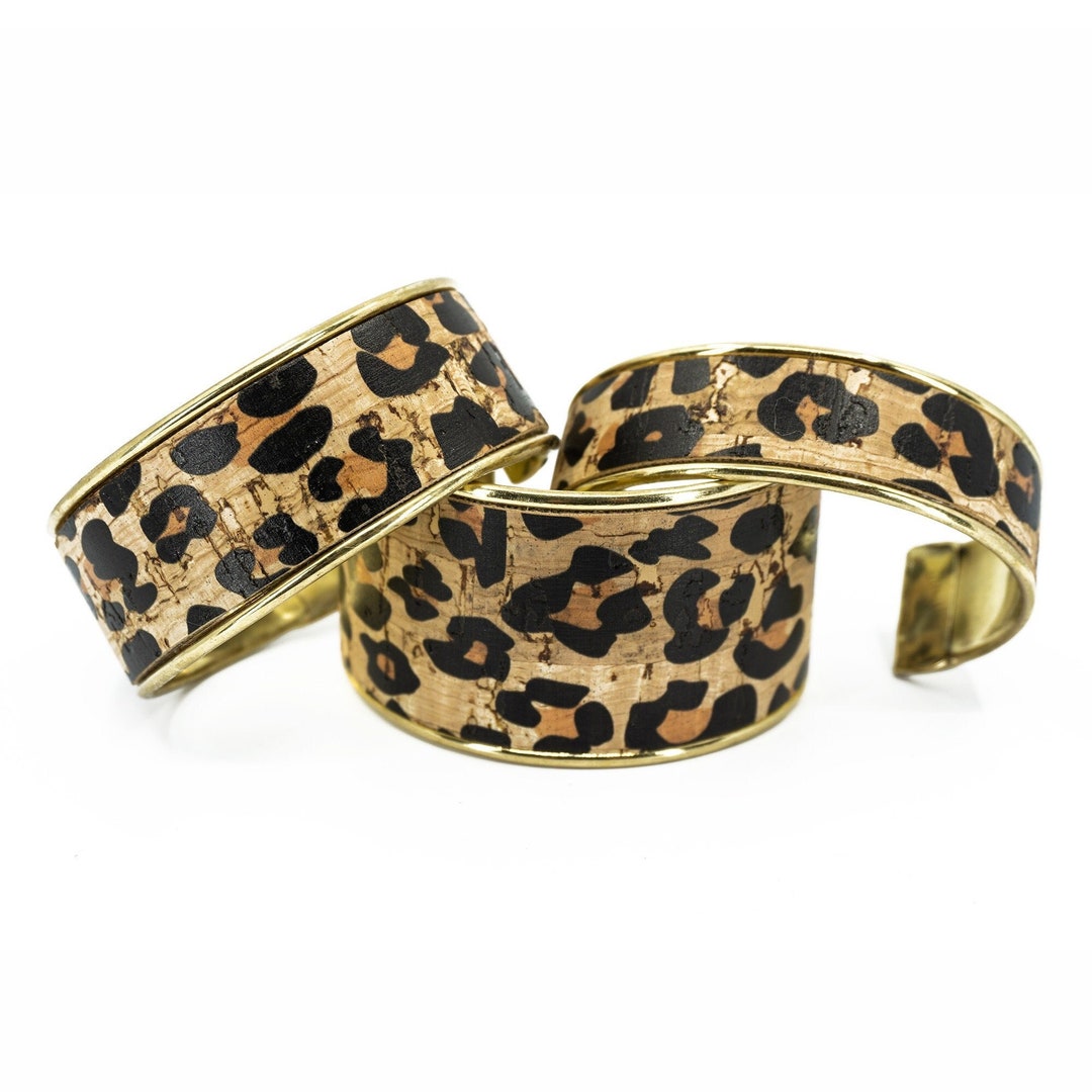 Leopard Cuff Bracelet, Cheetah Cuff Bracelet, Portugal Jewelry, Natural