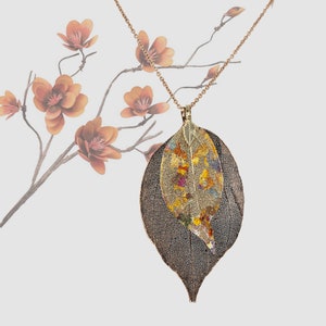 Botanical Necklace, Real Leaf Jewelry, Convertible Leaf Pendant, 3-in-1 Leaf Pendant, Genuine Leaf Pendant, Double Leaf Pendant, Urbanrose