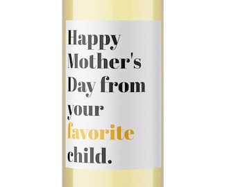 Étiquettes de vin drôles pour maman, téléchargement de modèle d'étiquettes de vin pour la fête des mères, cadeau de vin pour maman enfant préféré