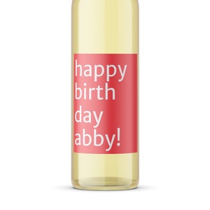 Personalized Birthday Wine Bottle Labels Template, Editable Wine Labels, Digital Birthday Gift, Wine Birthday Gift for Friend