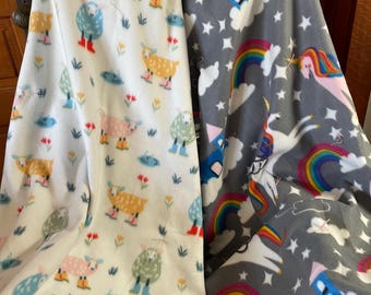 Handmade Fleece & Flannel Throw Blanket: Soft, Cozy Couch Cover