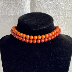 Vintage Nutmeg plastic bead 12" choker neckless
