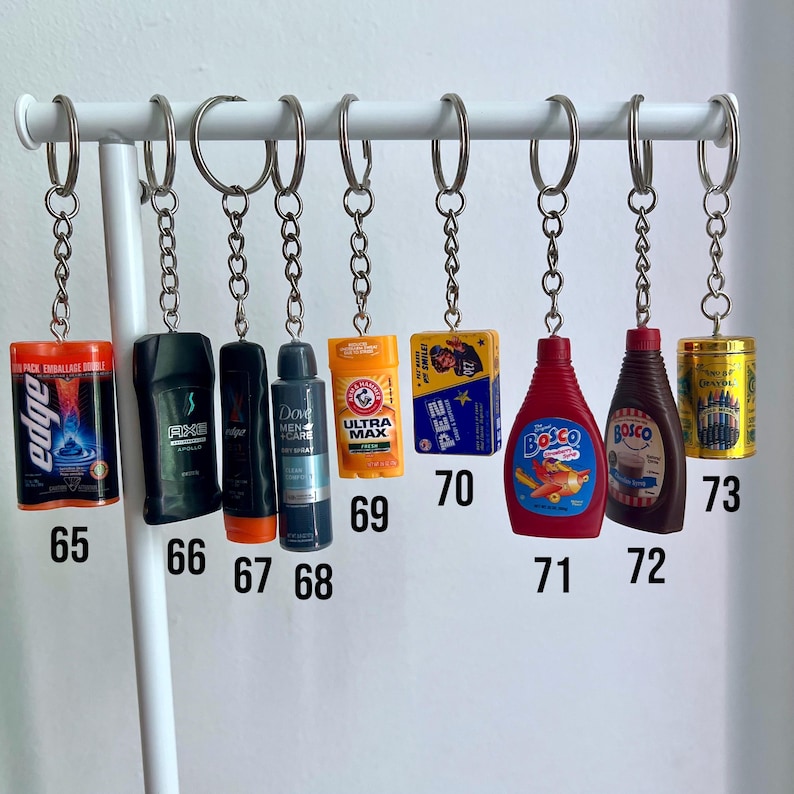 Very Small Key Chain Example Mini Brands Keychains: Tiny Food Accessories, Fun Novelty Gift - Etsy