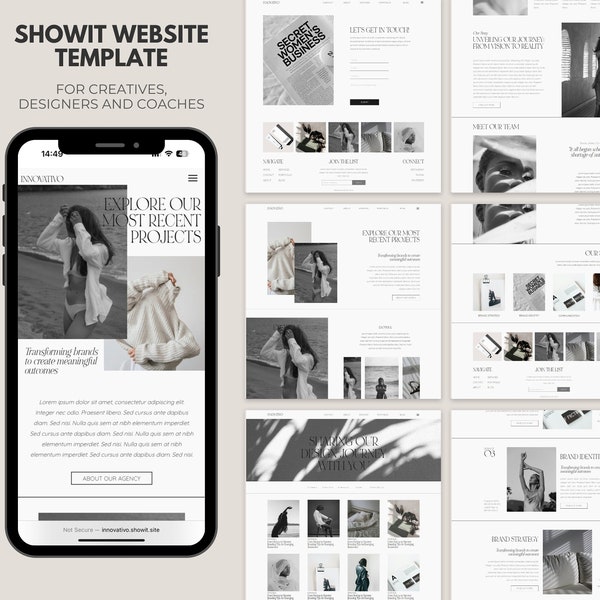 Showit Website Template for Creative Brands, Business Designers and Coaches, Modern Minimal Creative Website Template, Showit Website + Blog