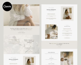 Canva Website Template for Coaches: Elegant Landing Page