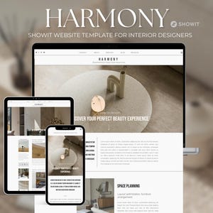 Interior Design Showit Template | Modern Minimalist Website for Designers | Portfolio Website Template for Interior Designers and Creative