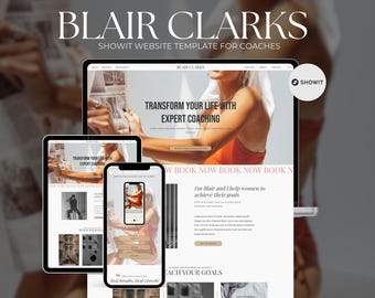 Showit Website Template for Business Coaches – Luxury High-End Coaching Website, No-Code, Mobile-Optimised, Modern Design