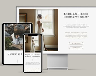 Hochzeitsfotograf Website Template: Minimalist Design (Canva)
