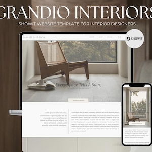 Modelo de site de design de interiores Showit, design de site de interiores moderno, portfólio de design de interiores, designer de interiores, site de estilista de interiores