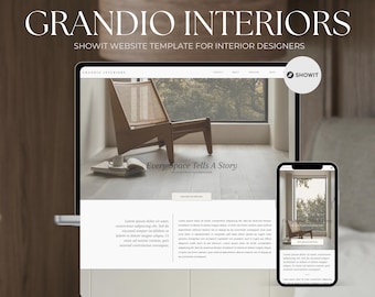Modern Interior Design Showit Website Template: Portfolio Design