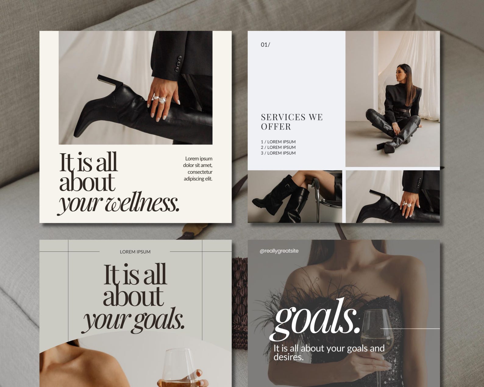 Coach Instagram Post Template: 90 Canva Social Media Templates (digital ...