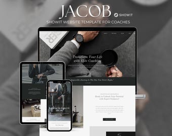 Showit Masculine Coach Website Template: Modern Design