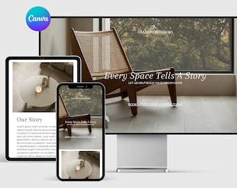 Canva Interior Design Website Template: Canva Portfolio Landing Page
