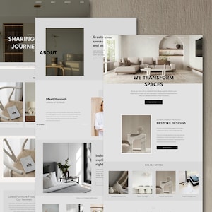 Showit Website Template, Website Template for Designers, Website for Realtors, Interior Website, Beige Website Design, Modern Website Design