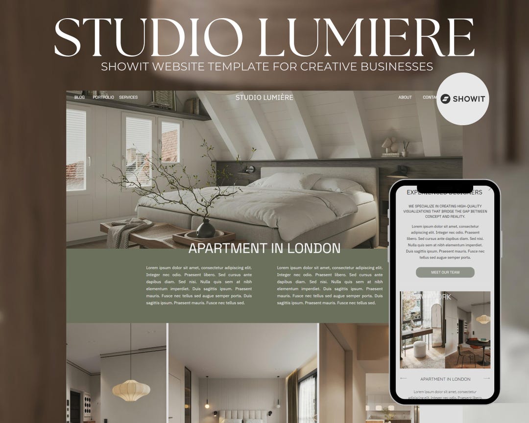 Luxury Showit Website Template for Interior Designers & Architect ...