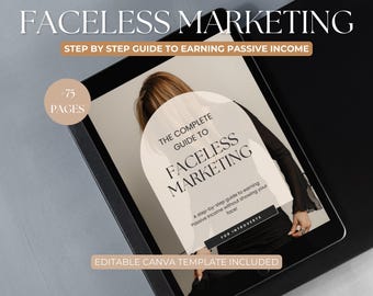Faceless Marketing Guide Ebook: Canva Template (Digital Download)