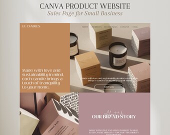 Canva Sales Page Template: Candle Business Website (Free Domain)