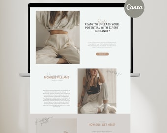 Life Coach Canva Website Template: Minimalist Design (Digital Download)