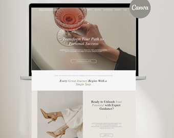 Canva Website Template: Customizable Coaching Website (Digital Download)