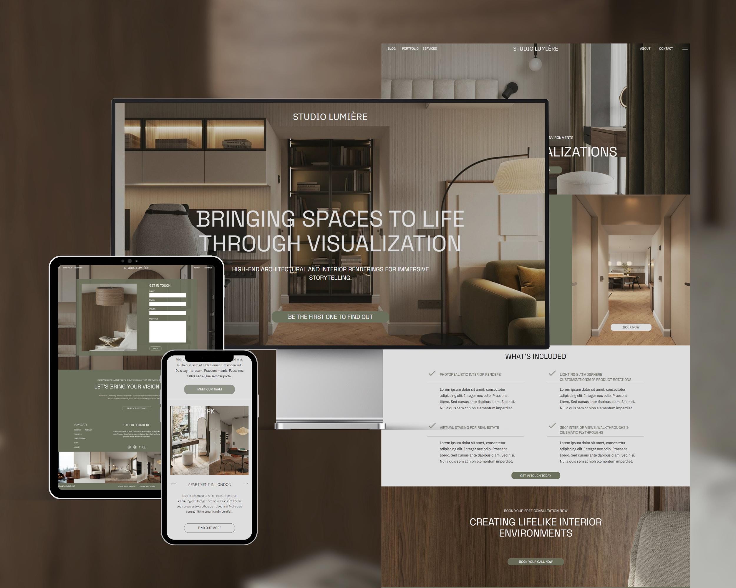 Luxury Showit Website Template for Interior Designers & Architect ...