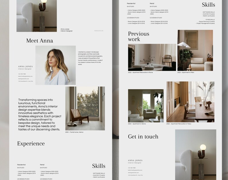 Canva Interior Design Portfolio Website Template: Modern Landing Page ...