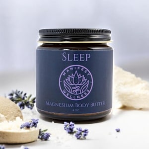 Magnesium Sleep Butter, Magnesium Body Butter, Magnesium Sleep Lotion, Magnesium Chloride, with Essential Oils