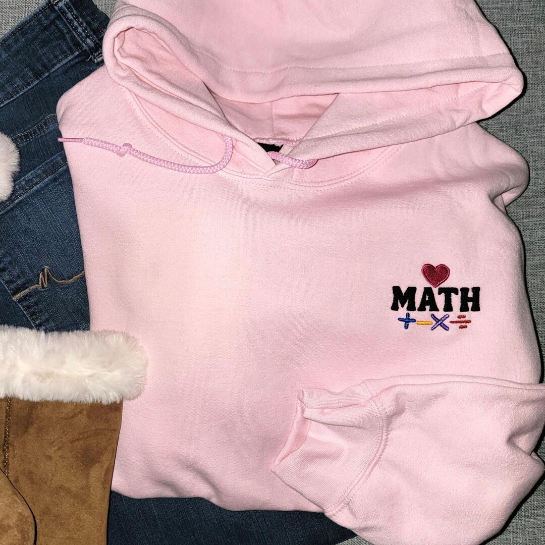 Happy Math Sweater Personalized Math Enthusiast Embroidered Hoodie: School Teacher Gift ...