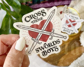 Cross Those Swords Boys | MM | Why Choose | Sword Crossing | Bookish Sticker | Kindle Sticker