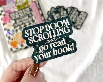 Stop Doomscrolling and Read Your Book | Kindle Ereader | Bookish Sticker | Kindle Sticker